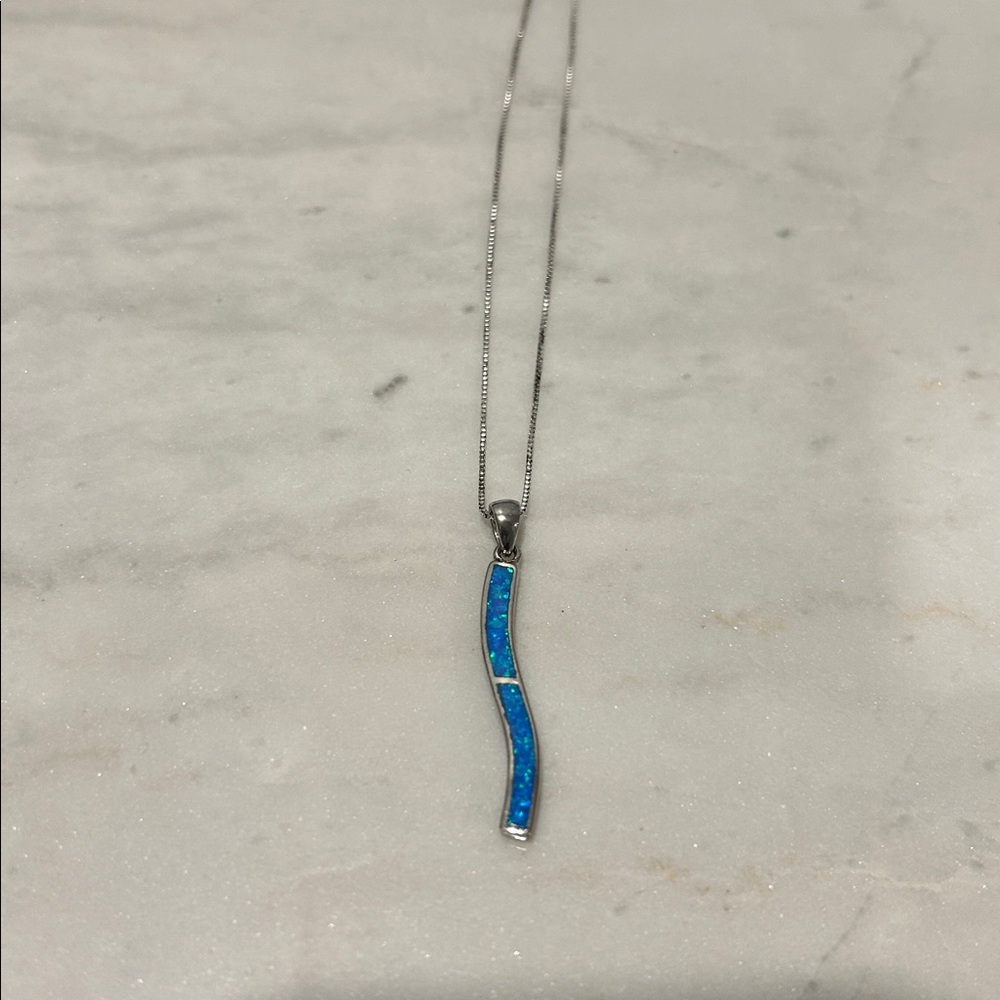 Elegant Blue Sterling Silver Necklace